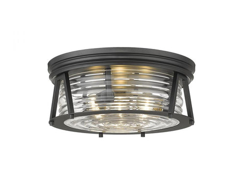 Z-Lite Cape Harbor 3 Light Flush Mount in Brushed Nickel Finish Model: 491F3-BN