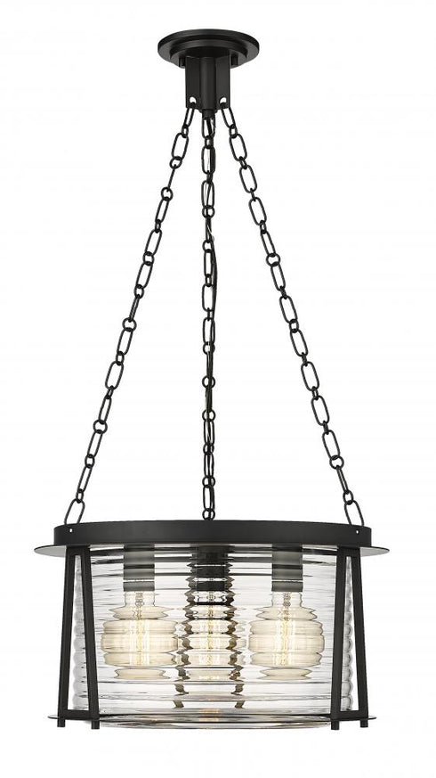 Z-Lite Cape Harbor 3 Light Pendant in Brushed Nickel Finish Model: 7503P18-BN