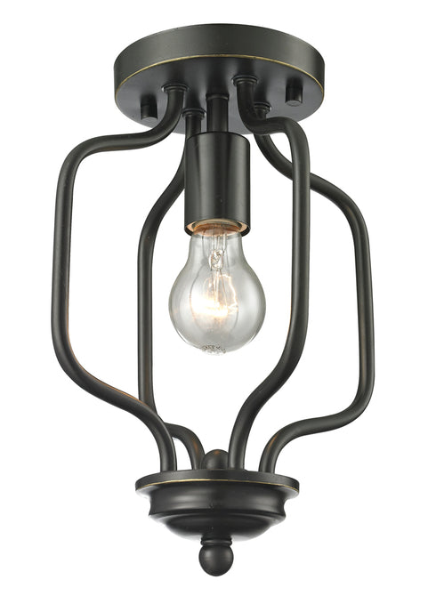 Z-Lite Cardinal 1 Light Flush Mount in Olde Bronze Finish Model: 414-12