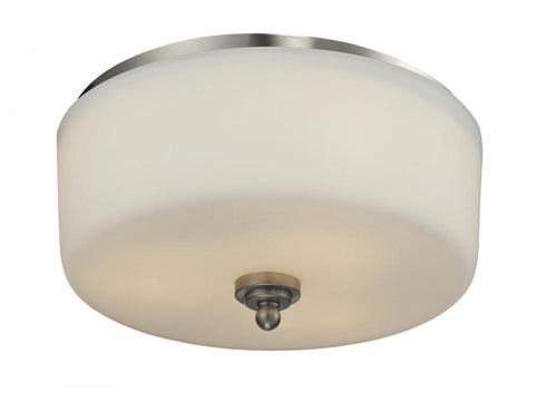 Z-Lite Cardinal 3 Light Flush Mount in Brushed Nickel Finish Model: 434-F3-BN