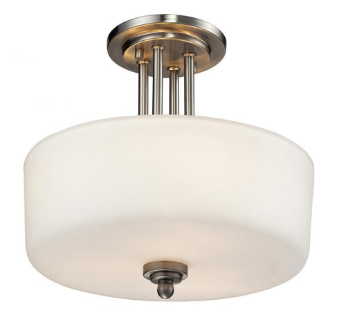 Z-Lite Cardinal 3 Light Semi Flush Mount in Brushed Nickel Finish Model: 434-SF-BN