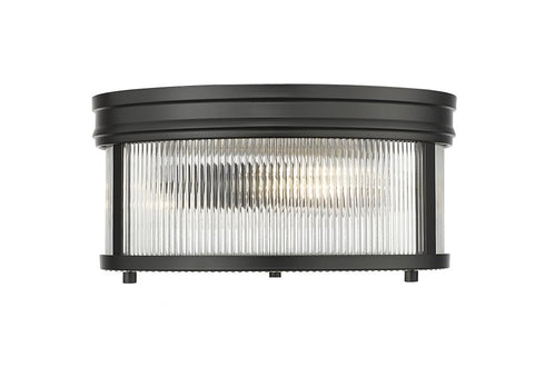 Z-Lite Carnaby 2 Light Flush Mount in Matte Black Finish Model: 7504FR13-MB