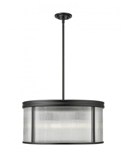 Z-Lite Carnaby 6 Light Chandelier in Matte Black Finish Model: 7504P24-MB