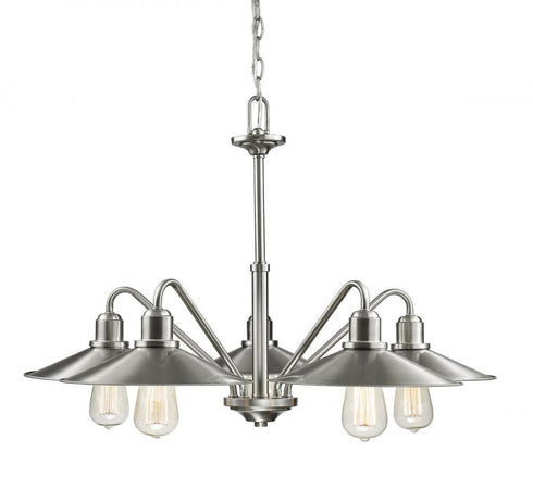 Z-Lite Casa 5 Light Chandelier in Brushed Nickel Finish Model: 613-5-BN