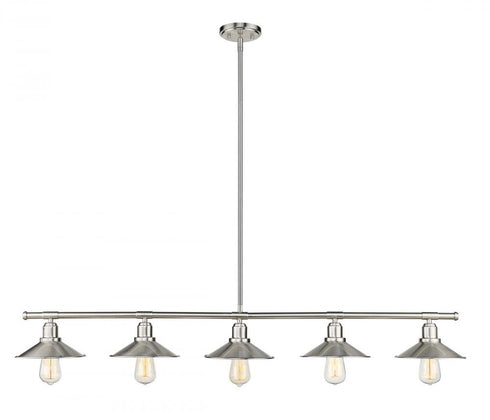 Z-Lite Casa 5 Light Linear Chandelier in Brushed Nickel Finish Model: 613-5L-BN