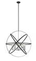 Z-Lite Cavallo 10 Light Chandelier in Hammered Black + Chrome Finish Model: 463-36HBK-CH