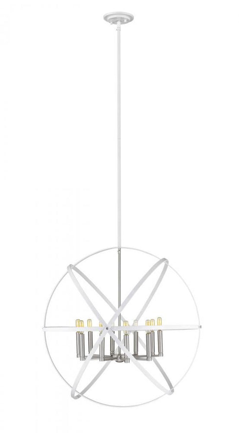 Z-Lite Cavallo 10 Light Chandelier in Hammered Black + Chrome Finish Model: 463-36HBK-CH