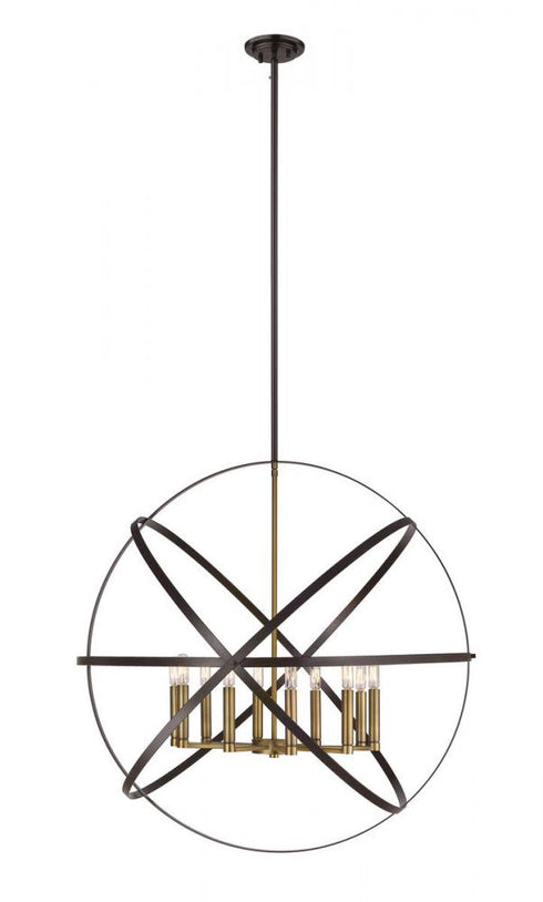 Z-Lite Cavallo 10 Light Chandelier in Hammered Black + Chrome Finish Model: 463-36HBK-CH