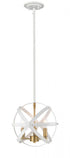 Z-Lite Cavallo 3 Light Chandelier in Hammered White + Brushed Nickel Finish Model: 463-12HWH-BN