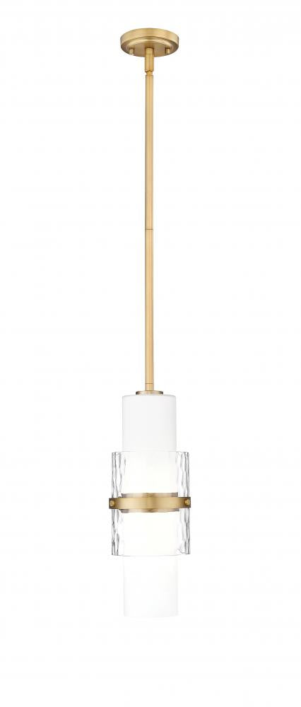 Z-Lite Cayden 1 Light Pendant in Brushed Nickel Finish Model: 1946P-ROD-BN