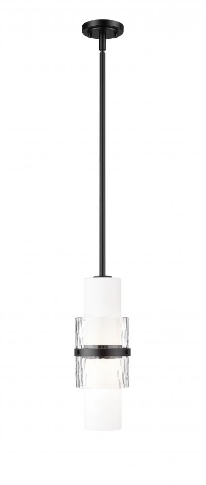 Z-Lite Cayden 1 Light Pendant in Brushed Nickel Finish Model: 1946P-ROD-BN