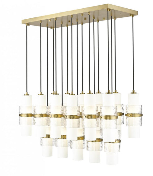 Z-Lite Cayden 17 Light Linear Chandelier in Brushed Nickel Finish Model: 1946P-17L-BN