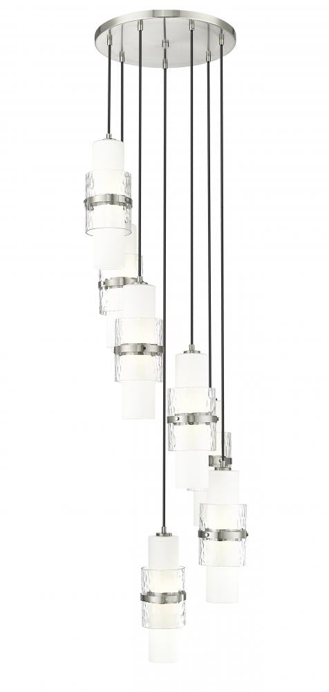 Z-Lite Cayden 7 Light Chandelier in Brushed Nickel Finish Model: 1946P-7R-BN