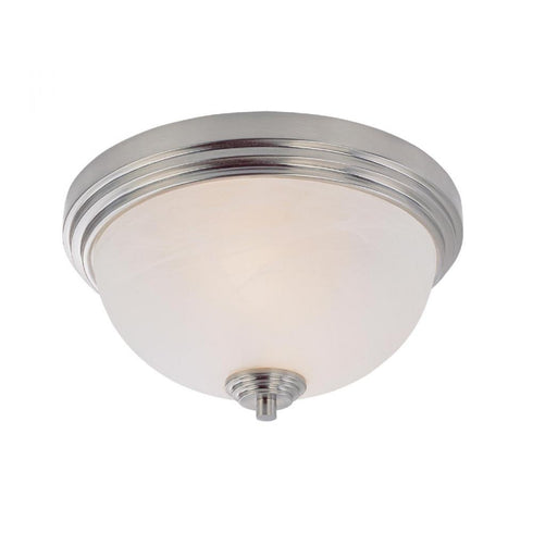 Z-Lite Chelsey 2 Light Flush Mount in Brushed Nickel Finish Model: 314F2-BN