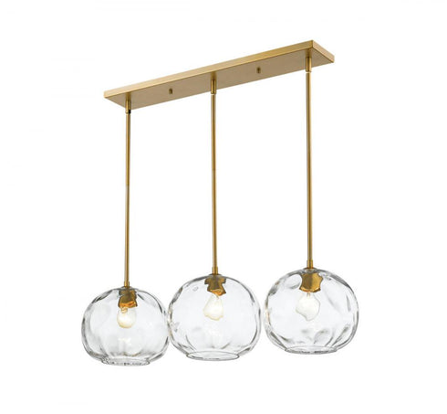 Z-Lite Chloe 3 Light Linear Chandelier in Brushed Nickel Finish Model: 490P10-3L-BN