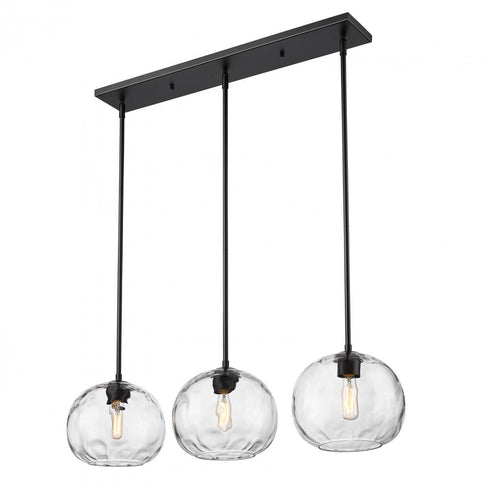 Z-Lite Chloe 3 Light Linear Chandelier in Brushed Nickel Finish Model: 490P10-3L-BN