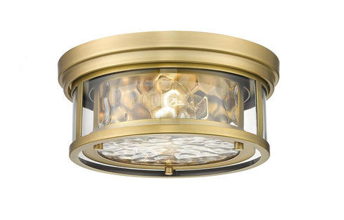Z-Lite Clarion 2 Light Flush Mount in Brushed Nickel Finish Model: 493F2-BN