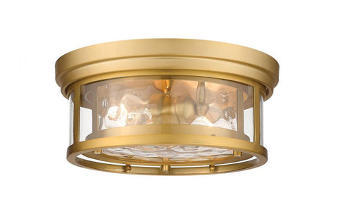Z-Lite Clarion 2 Light Flush Mount in Brushed Nickel Finish Model: 493F2-BN
