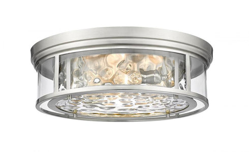 Z-Lite Clarion 4 Light Flush Mount in Brushed Nickel Finish Model: 493F4-BN