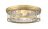 Z-Lite Clarion 4 Light Flush Mount in Brushed Nickel Finish Model: 493F4-BN
