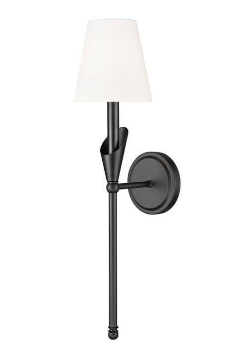 Z-Lite Claudelle 1 Light Wall Sconce in Matte Black Finish Model: 4014-1SA-MB
