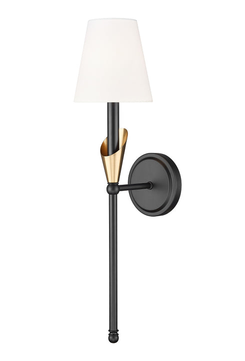 Z-Lite Claudelle 1 Light Wall Sconce in Matte Black Finish Model: 4014-1SA-MB