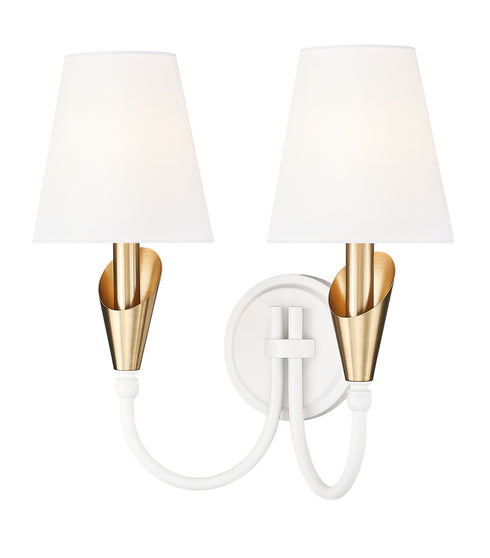 Z-Lite Claudelle 2 Light Wall Sconce in Matte Black Finish Model: 4014-2S-MB
