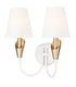 Z-Lite Claudelle 2 Light Wall Sconce in Matte Black Finish Model: 4014-2S-MB