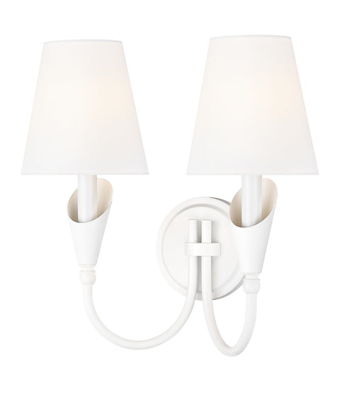 Z-Lite Claudelle 2 Light Wall Sconce in Matte Black Finish Model: 4014-2S-MB