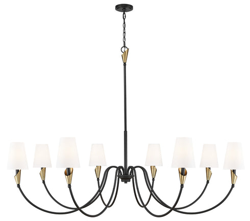 Z-Lite Claudelle 8 Light Chandelier in Matte Black Finish Model: 4014-65MB