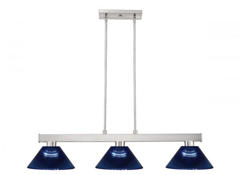 Z-Lite Cobalt 3 Light Billiard in Brushed Nickel Finish Model: 152BN-ARDB