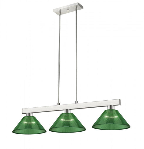 Z-Lite Cobalt 3 Light Billiard in Brushed Nickel Finish Model: 152BN-ARDB