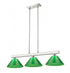 Z-Lite Cobalt 3 Light Billiard in Brushed Nickel Finish Model: 152BN-PGR