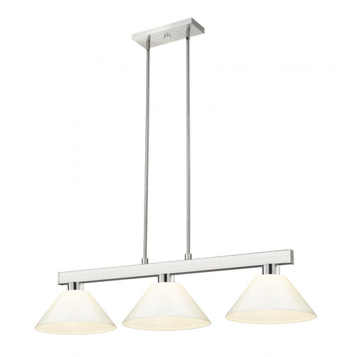 Z-Lite Cobalt 3 Light Billiard in Brushed Nickel Finish Model: 152BN-PGR