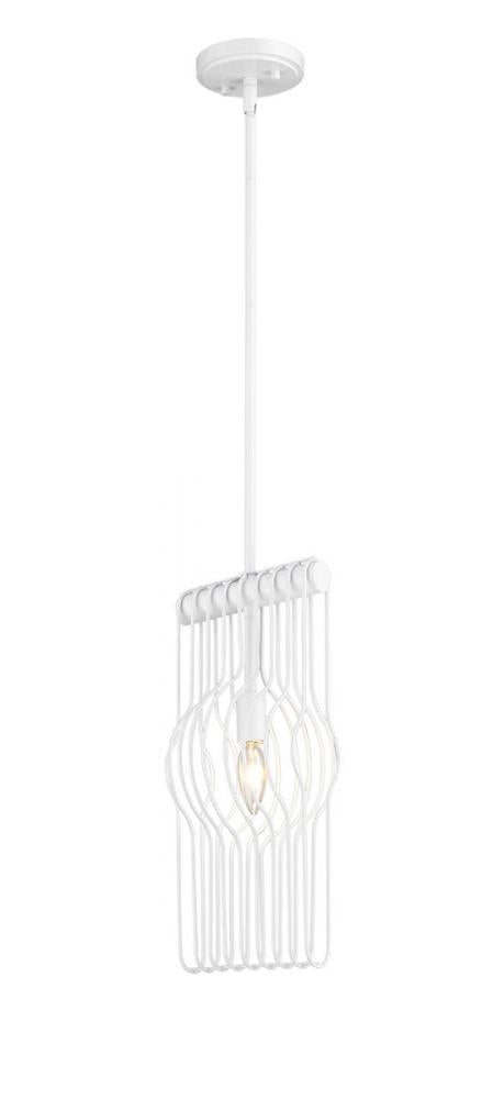 Z-Lite Contour 1 Light Pendant in White Finish Model: 801MP-WH