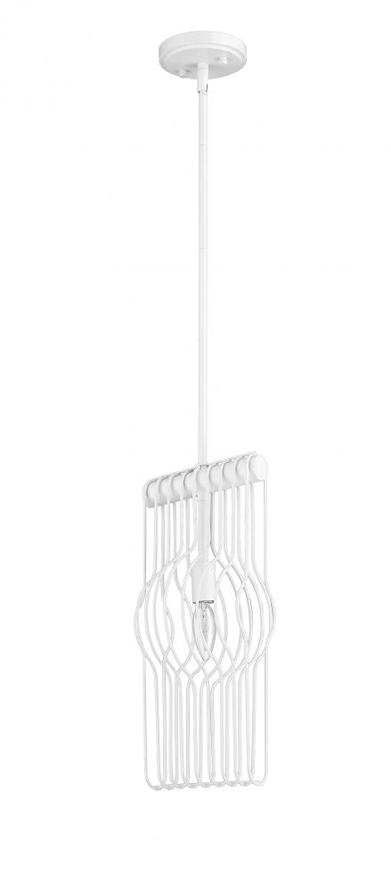 Z-Lite Contour 1 Light Pendant in White Finish Model: 801MP-WH