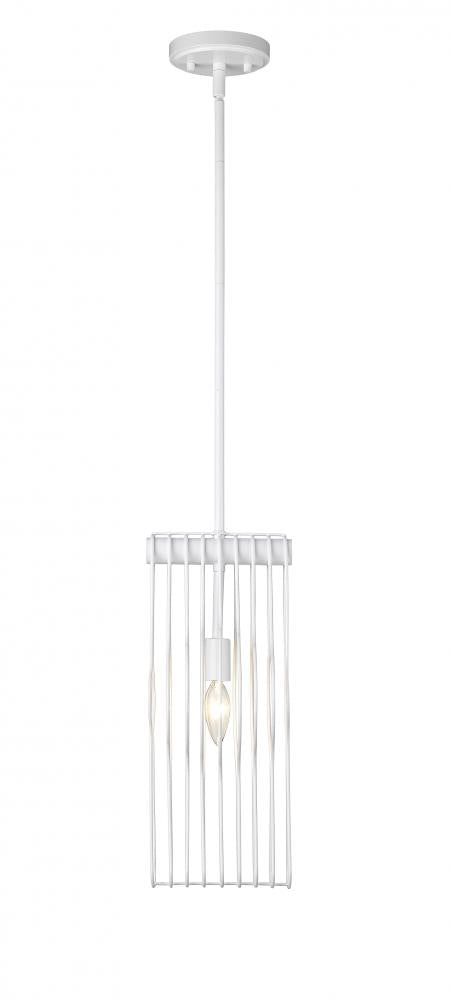Z-Lite Contour 1 Light Pendant in White Finish Model: 801MP-WH