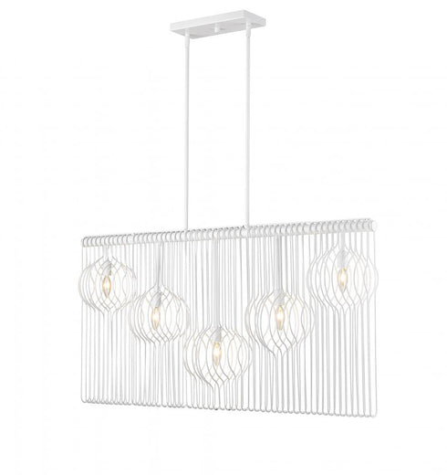 Z-Lite Contour 5 Light Linear Chandelier in White Finish Model: 801-5L-WH