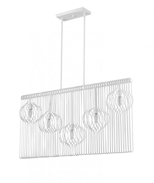 Z-Lite Contour 5 Light Linear Chandelier in White Finish Model: 801-5L-WH