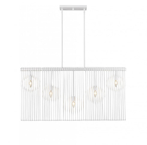 Z-Lite Contour 5 Light Linear Chandelier in White Finish Model: 801-5L-WH