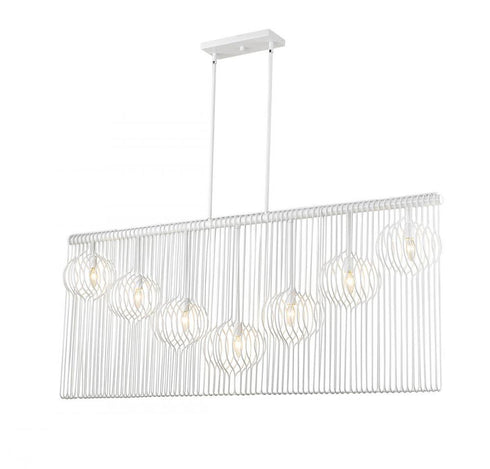 Z-Lite Contour 7 Light Linear Chandelier in White Finish Model: 801-7L-WH