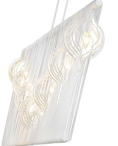 Z-Lite Contour 7 Light Linear Chandelier in White Finish Model: 801-7L-WH