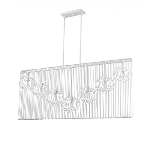 Z-Lite Contour 7 Light Linear Chandelier in White Finish Model: 801-7L-WH
