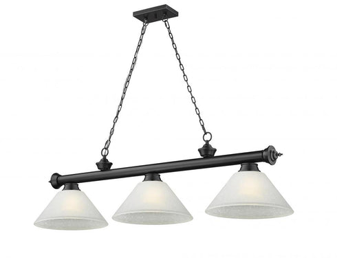 Z-Lite Cordon 3 Light Billiard in Brushed Nickel Finish Model: 2306-3BN-AMO14