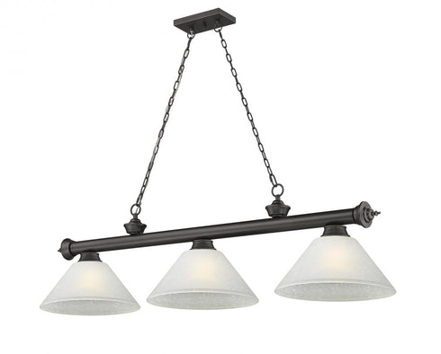 Z-Lite Cordon 3 Light Billiard in Brushed Nickel Finish Model: 2306-3BN-AMO14