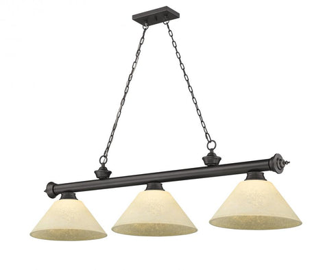 Z-Lite Cordon 3 Light Billiard in Brushed Nickel Finish Model: 2306-3BN-AMO14