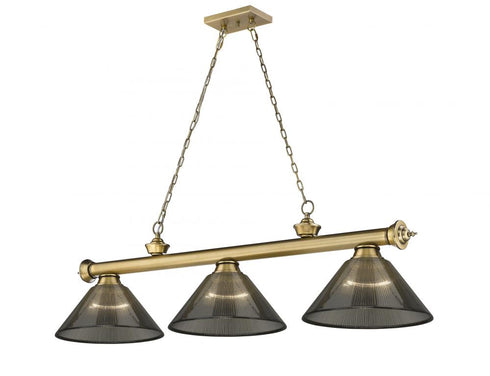 Z-Lite Cordon 3 Light Billiard in Brushed Nickel Finish Model: 2306-3BN-ARBG