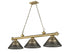 Z-Lite Cordon 3 Light Billiard in Brushed Nickel Finish Model: 2306-3BN-ARBG