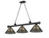 Z-Lite Cordon 3 Light Billiard in Brushed Nickel Finish Model: 2306-3BN-ARBG