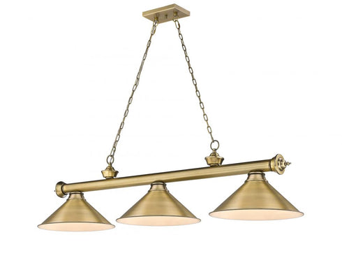 Z-Lite Cordon 3 Light Billiard in Brushed Nickel Finish Model: 2306-3BN-BN15